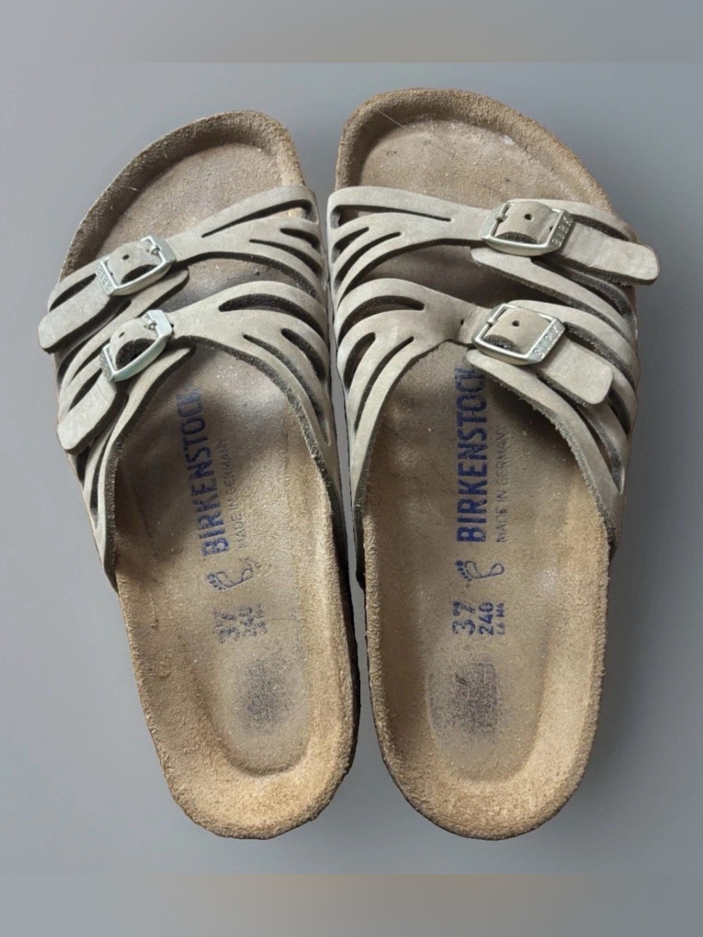 Birkenstock Granda Women Slide On Shoe Color Tobacco  Brown/Taupe Reg Width Sz 7